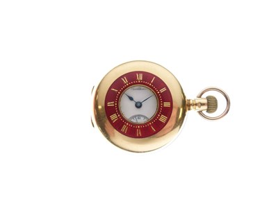 Lot 270 - Waltham 18ct gold half hunter fob watch