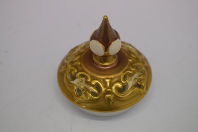 Lot 452 - Royal Worcester fruit decorated pot pourri vase and dish