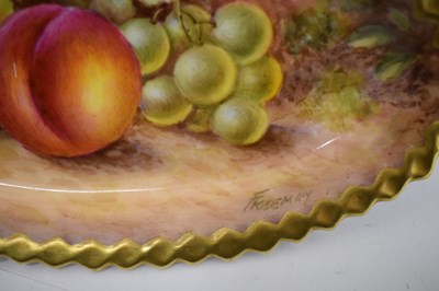 Lot 452 - Royal Worcester fruit decorated pot pourri vase and dish