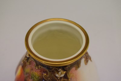 Lot 452 - Royal Worcester fruit decorated pot pourri vase and dish