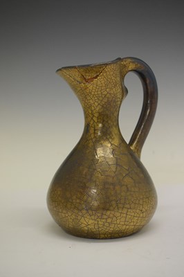 Lot 446 - Elton ware gold and blue crackle glaze jug