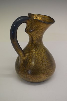 Lot 446 - Elton ware gold and blue crackle glaze jug