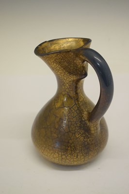 Lot 446 - Elton ware gold and blue crackle glaze jug