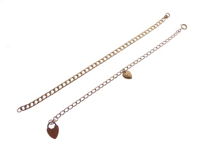 Lot 63 - Two 9ct gold curb-link bracelets