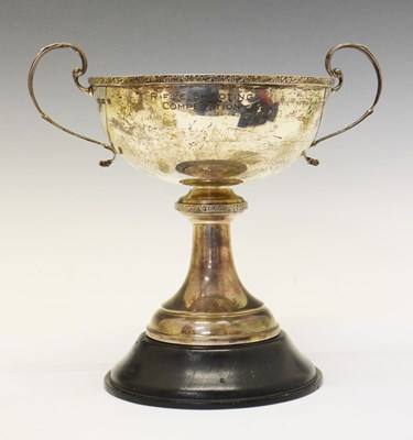 Lot 150 - Local Interest - George V silver twin handled presentation cup