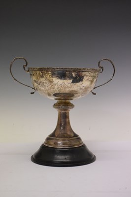 Lot 150 - Local Interest - George V silver twin handled presentation cup