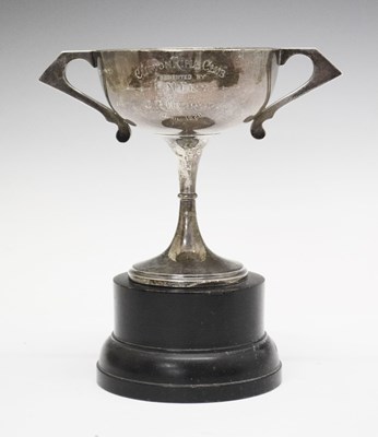 Lot 151 - George V silver twin handled presentation cup
