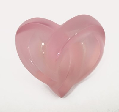 Lot 422 - Lalique - Pink glass 'Hearts'