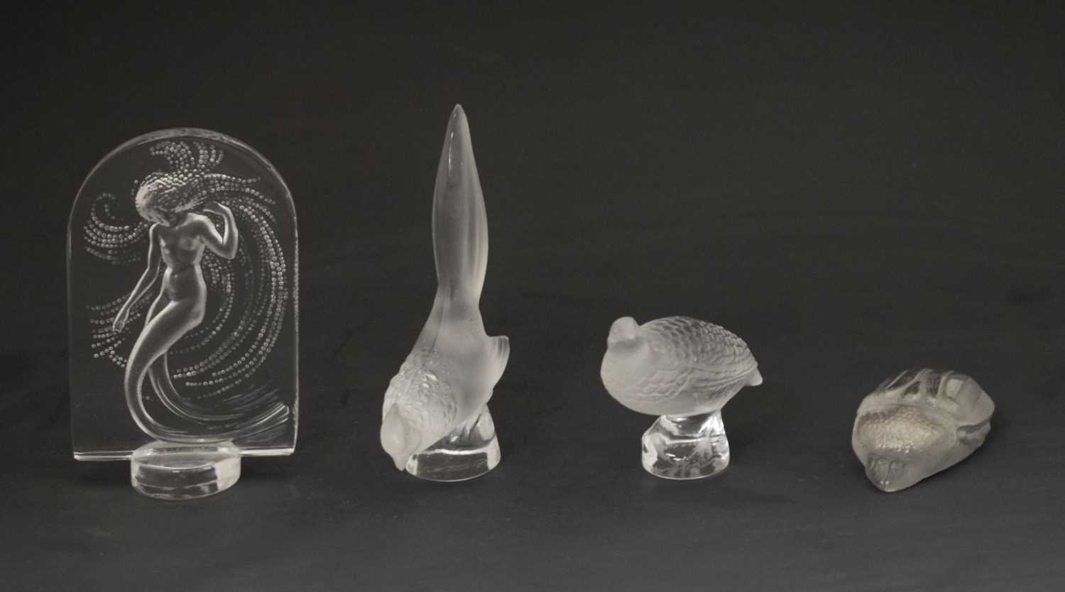 Lot 424 - Four Lalique glass sculptures