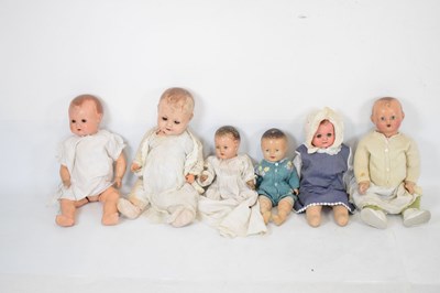 Lot 396 - Six early 20th Century composite baby dolls