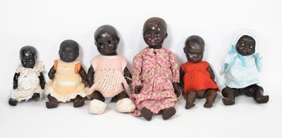 Lot 404 - Six early 20th Century composition character dolls