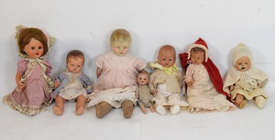 Lot 405 - Collection of six early 20th Century composition baby dolls