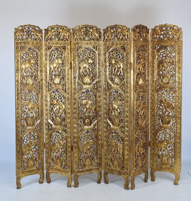 Lot 526 - Thai six-panel screen