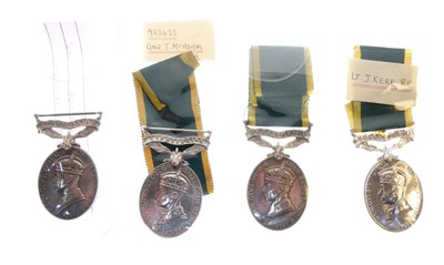 Lot 232 - Four George VI Territorial Efficiency medals