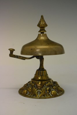 Lot 320 - Mid-century soda syphon, table bell and tortoise table bell