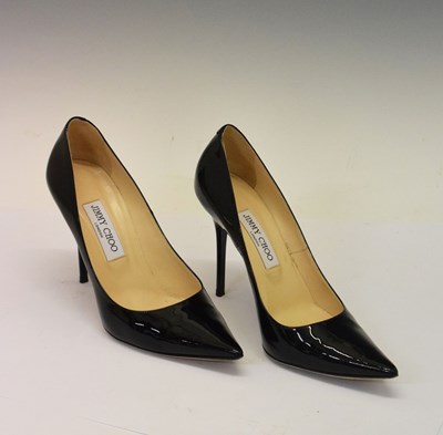 Lot 325 - Jimmy Choo - Pair of lady's black patent leather stilettos