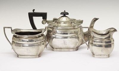 Lot 147 - George V silver three-piece tea set