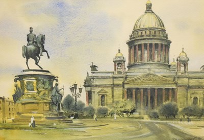 Lot 539 - 20th Century Russian School - Watercolour - ‘St Issacs's Cathedral’