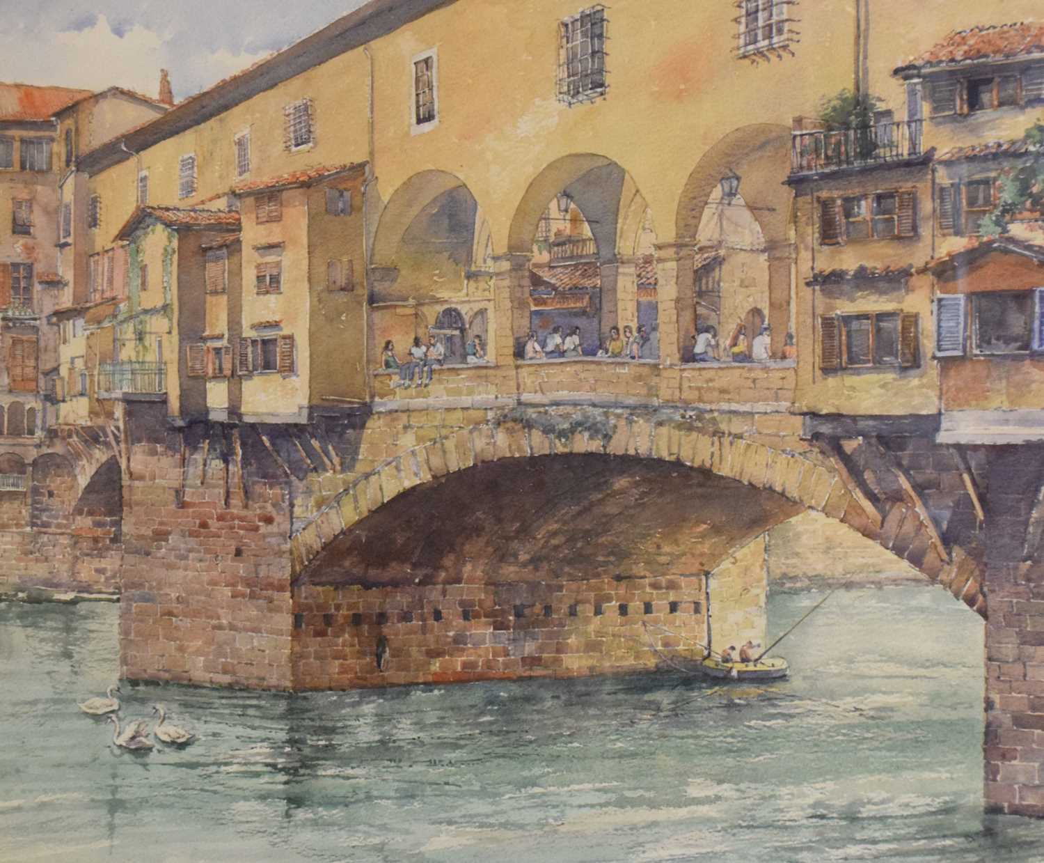 Lot 699 - Anthony V Pace (Bristol Savages) - Watercolour - ‘Ponte Vecchio, Florence’