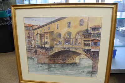 Lot 699 - Anthony V Pace (Bristol Savages) - Watercolour - ‘Ponte Vecchio, Florence’