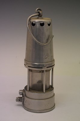 Lot 326 - Laidler of Durham Clanny type miner's safety lamp and other