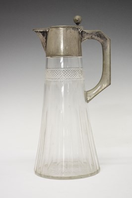 Lot 156 - Silver mounted cut glass claret jug stamped 800