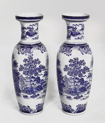 Lot 514 - Large pair of reproduction Chinese blue and white ceramic vases