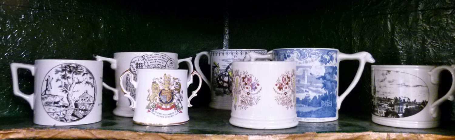 Lot 450 - Collection of pottery cider tankards, etc