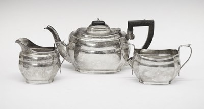 Lot 146 - George V silver three-piece tea set