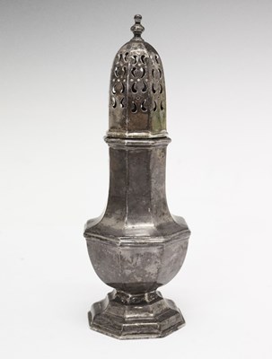 Lot 155 - Edwardian silver baluster shape sugar sifter