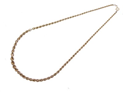 Lot 56 - Italian yellow metal (18K / 750) graduated rope-link necklace