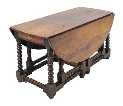 Lot 775 - Large oak gateleg table, circa 1700