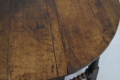 Lot 775 - Large oak gateleg table, circa 1700