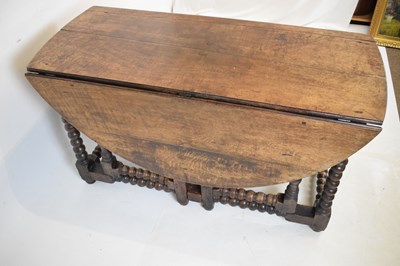 Lot 775 - Large oak gateleg table, circa 1700