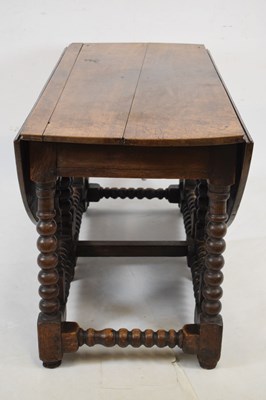 Lot 775 - Large oak gateleg table, circa 1700