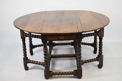 Lot 775 - Large oak gateleg table, circa 1700