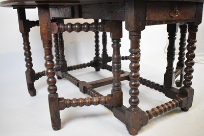 Lot 775 - Large oak gateleg table, circa 1700