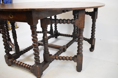 Lot 775 - Large oak gateleg table, circa 1700