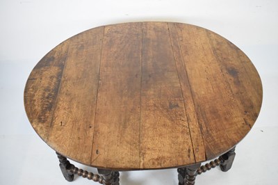 Lot 775 - Large oak gateleg table, circa 1700