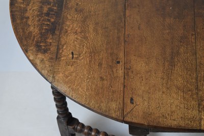 Lot 775 - Large oak gateleg table, circa 1700