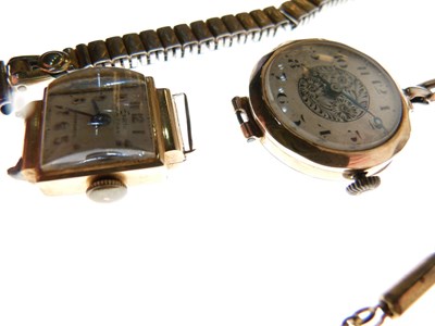 Lot 120 - 18k and 9ct gold cocktail watches