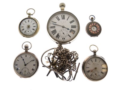 Lot 141 - Group of pocket watches to include George V silver case pocket watch