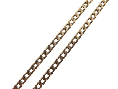 Lot 59 - Yellow metal (375) filed belcher-link chain