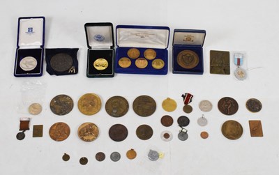 Lot 308 - Collection of bronze and other medallions, etc