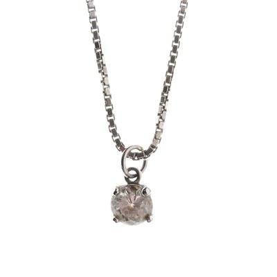 Lot 304 - Single-stone diamond pendant
