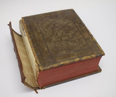 Lot 275 - 18th Century leather bound Queen Anne bible, 1703