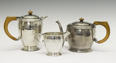 Lot 148 - George V silver three-piece tea set