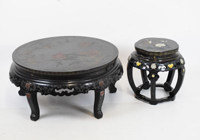 Lot 601 - Two Far Eastern black lacquer occasional tables