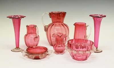 Lot 410 - Assorted cranberry glass