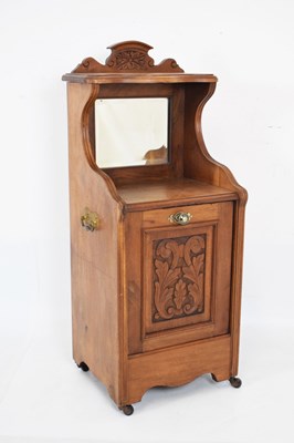 Lot 605 - Walnut coal purdonium with mirror back